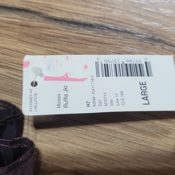 VINTAGE METAPHOR Brown Poly/Nylon Acetate Wrap V-neck Ruffle Blouse - Picture 13 of 16